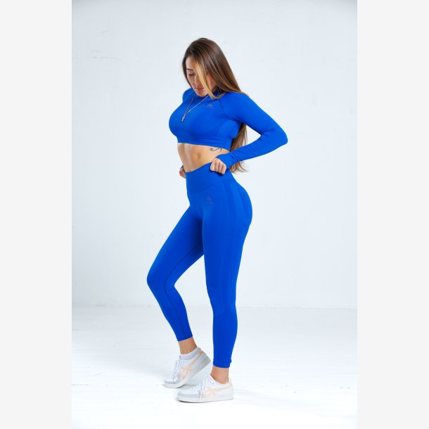 Adsportgymwear Dame Kostyme PRO Mrk-Bl Lange armer