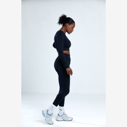 Adsportgymwear Dame Kostyme PRO Svart Lange armer