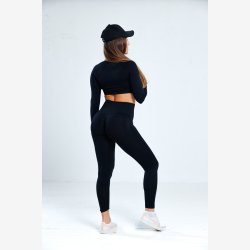 Adsportgymwear Dame Kostyme PRO Svart Lange armer