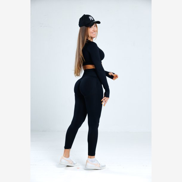 Adsportgymwear Dame Kostyme PRO Svart Lange armer