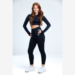 Adsportgymwear Dame Kostyme PRO Svart Lange armer